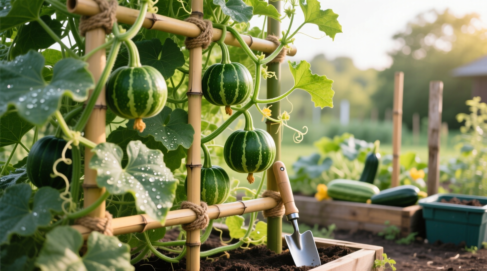 how to grow squash vertically