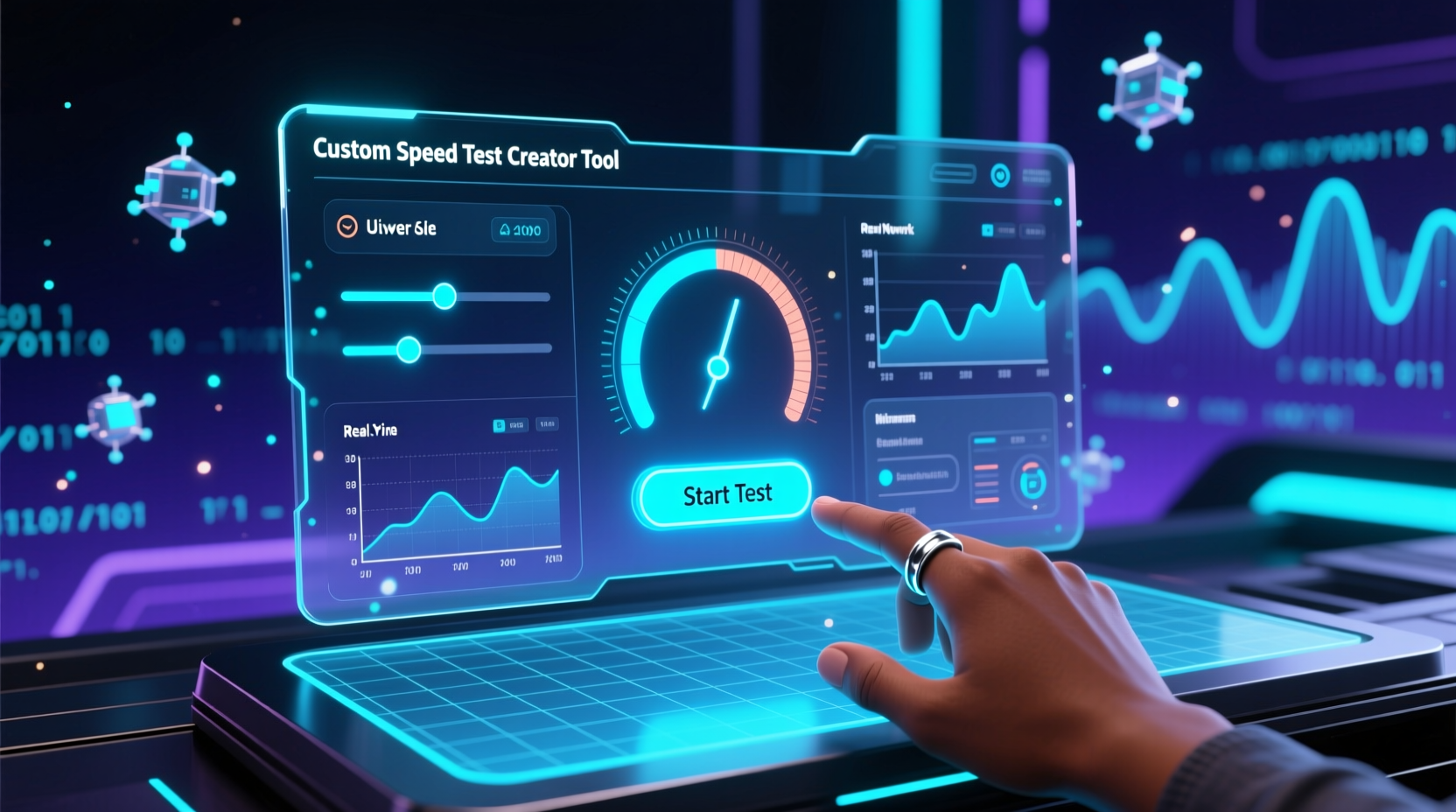 down tester creates custom speed tests