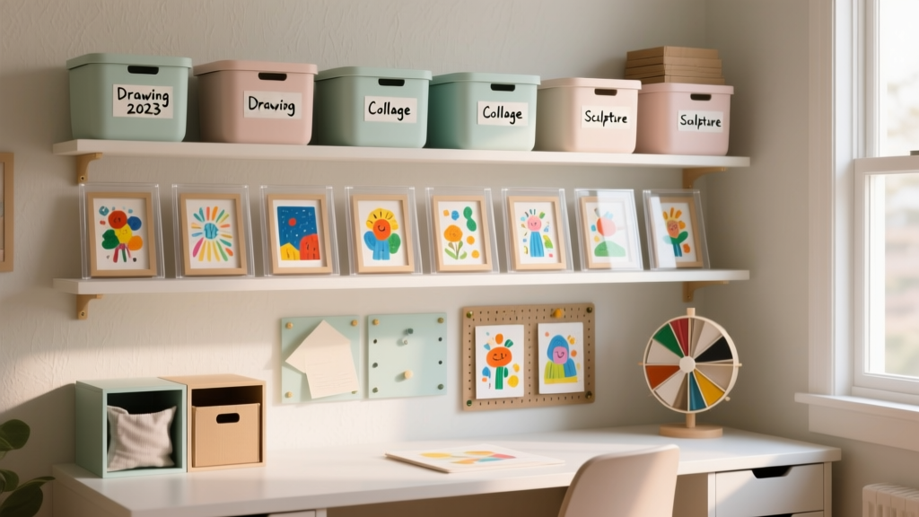 Kids’ Artwork Curation System: 12-Month Archive, 3-Piece ...