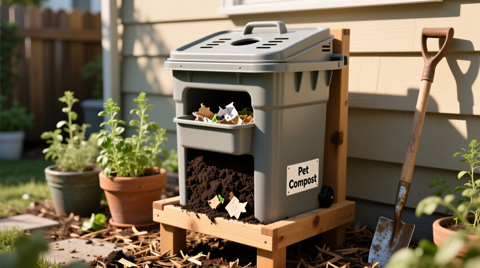 build a pet waste composter using a garbage can