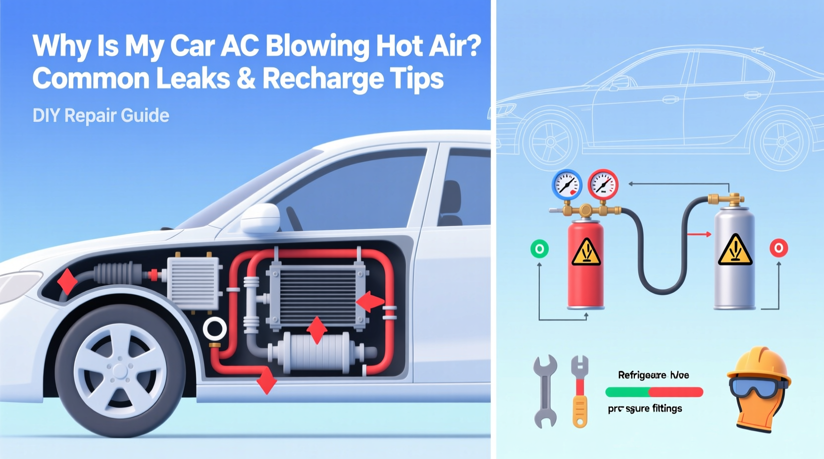 why is my car ac blowing hot air common leaks and recharge tips