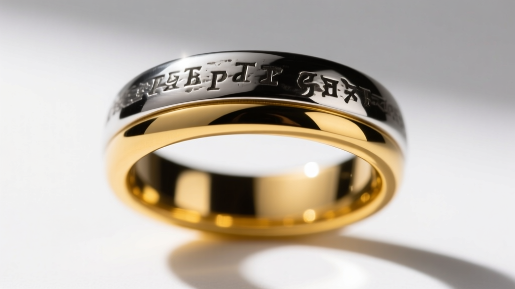 Close-up photograph of a Georgian silver-topped gold ring showing dark oxidized silver layer above a rich yellow gold band base.