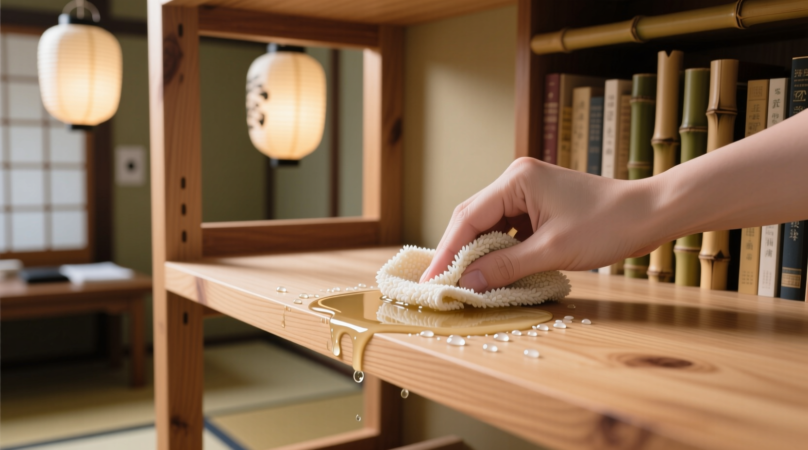 fermented rice water for wooden anime shelves