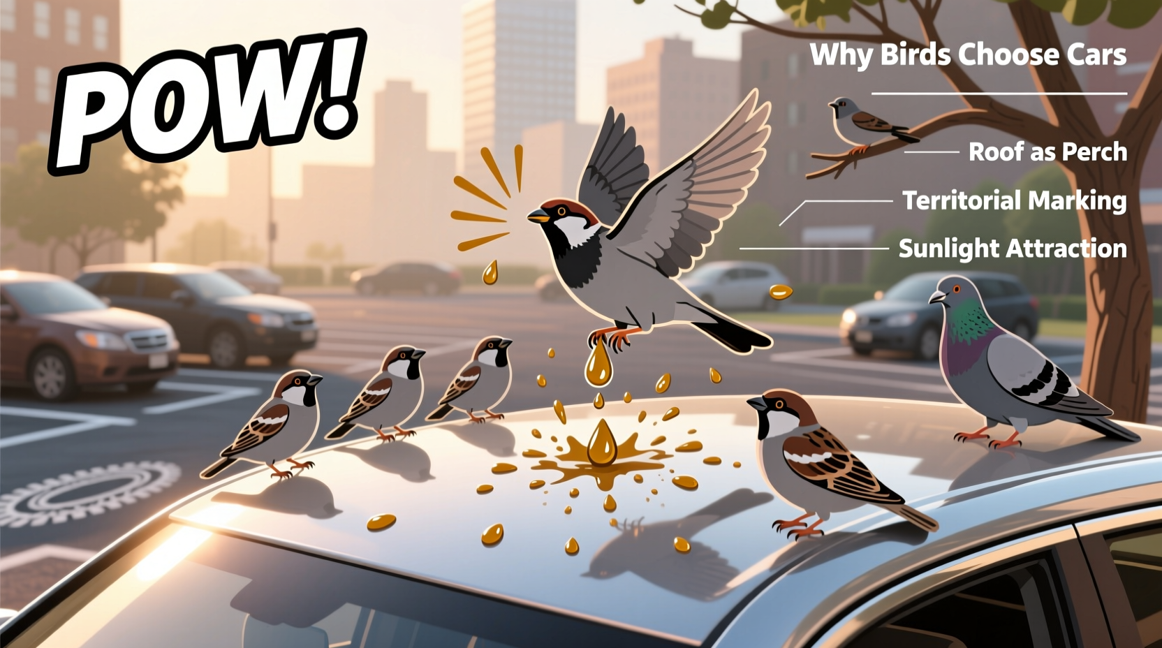 why do birds keep pooping on my car