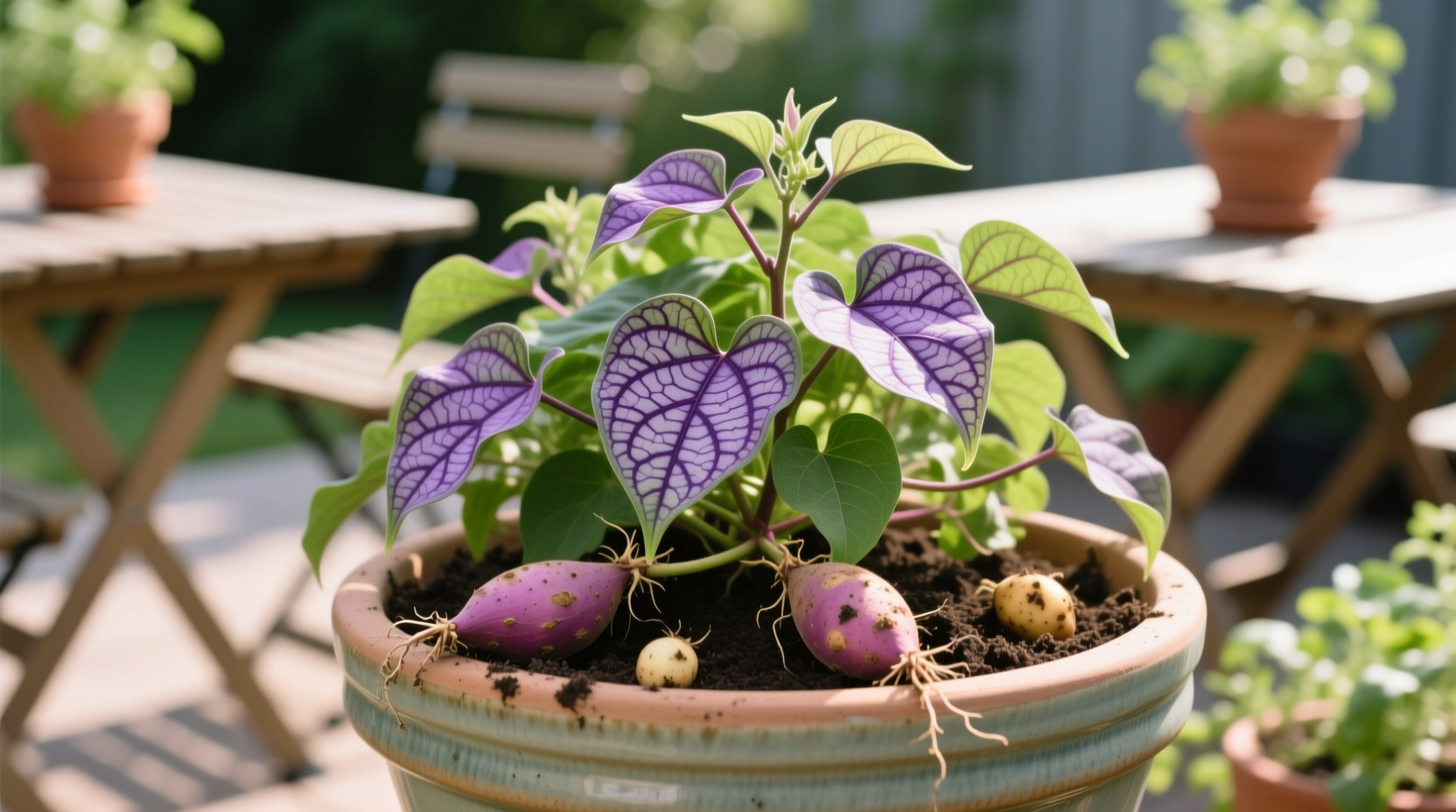 can i eat sweet potatoes from ornamental sweet potato vines in containers