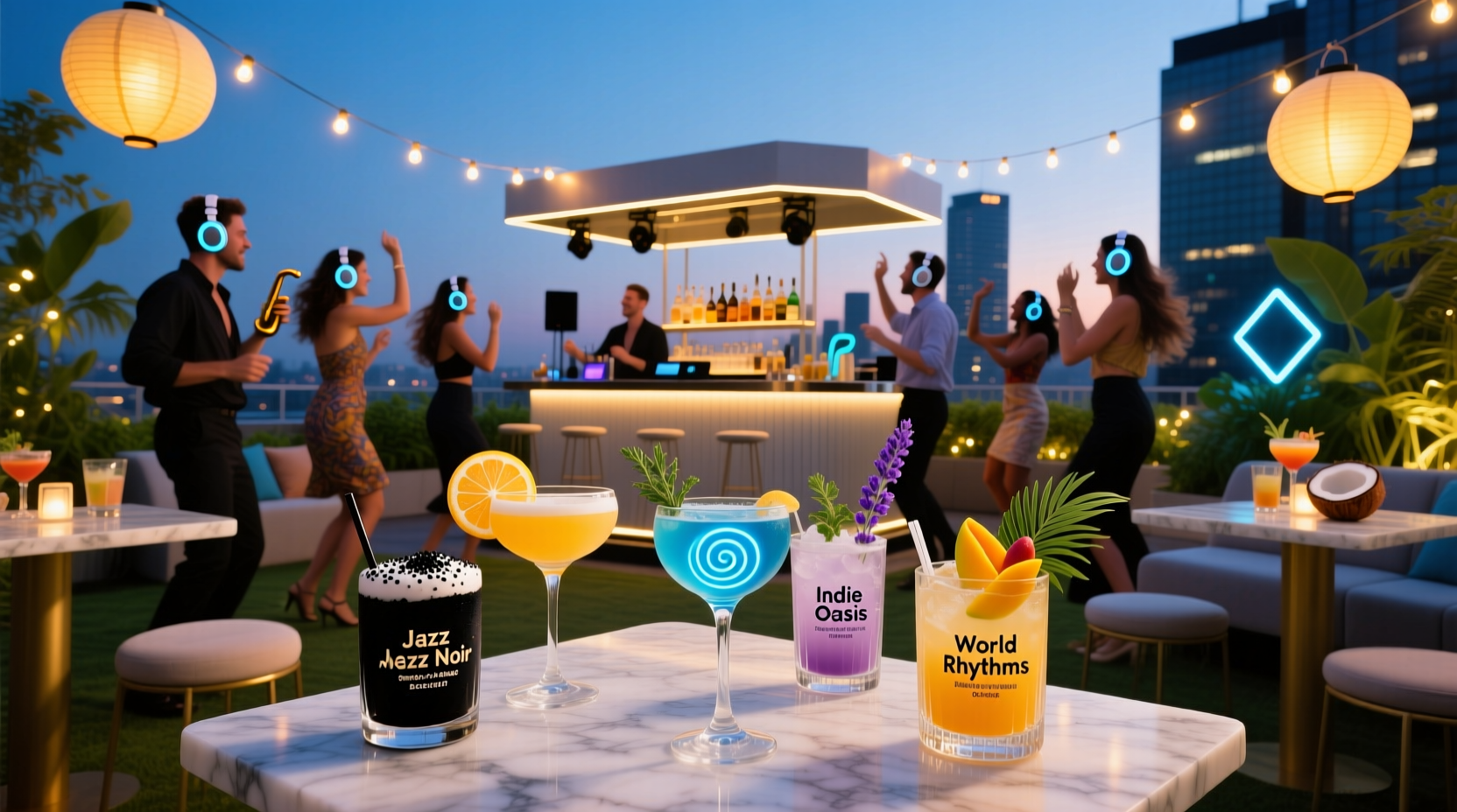 how to throw a silent disco dance party with curated cocktail pairings