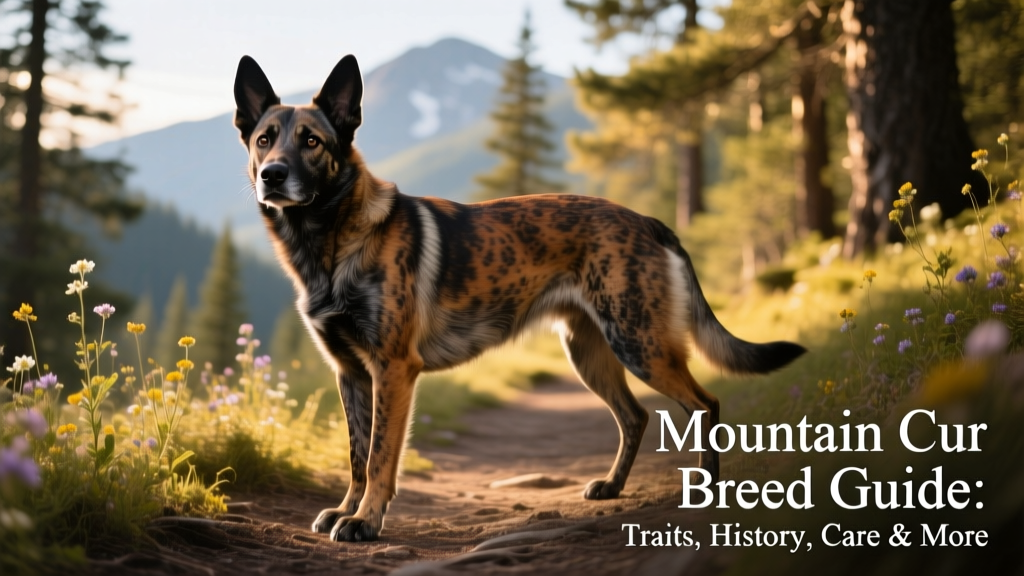 Brindle Mountain Cur front of body with head turned