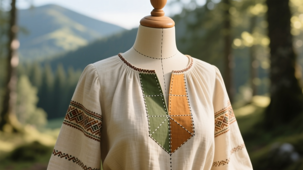 Carpathian Folk Blouse Zero-Waste Pattern Drafting 2026