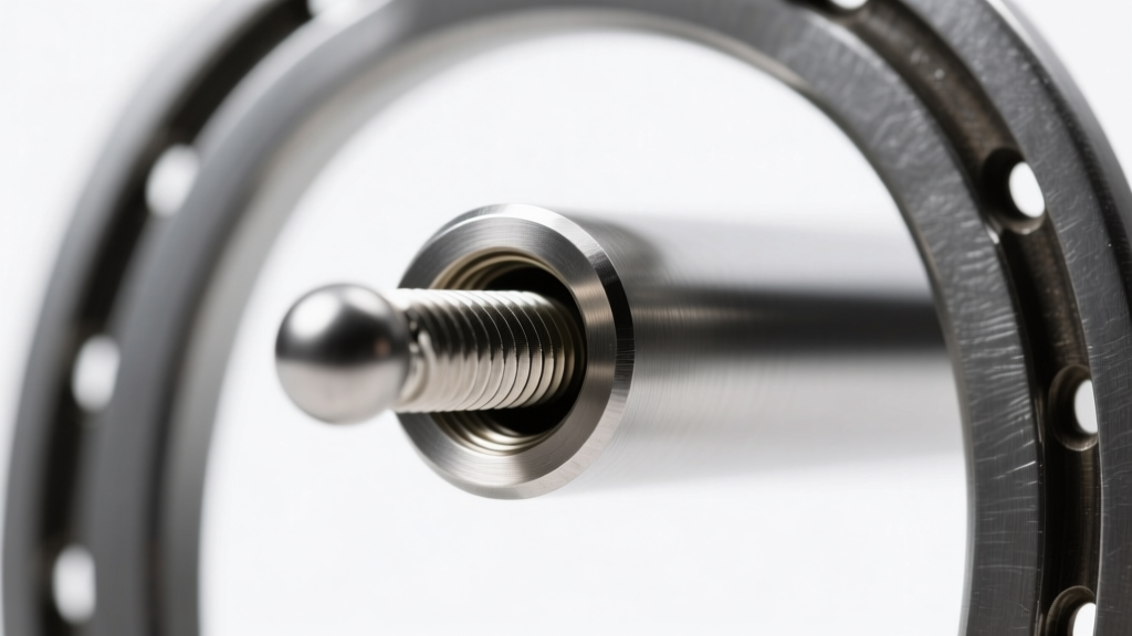 Close-up of internally threaded horseshoe ends, showing the screw mechanism inside the bead and the smooth post of the metal bar.