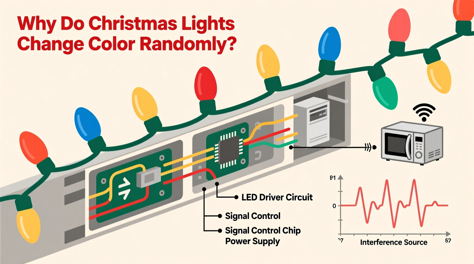 why do some christmas lights change color randomly diagnosing signal interference
