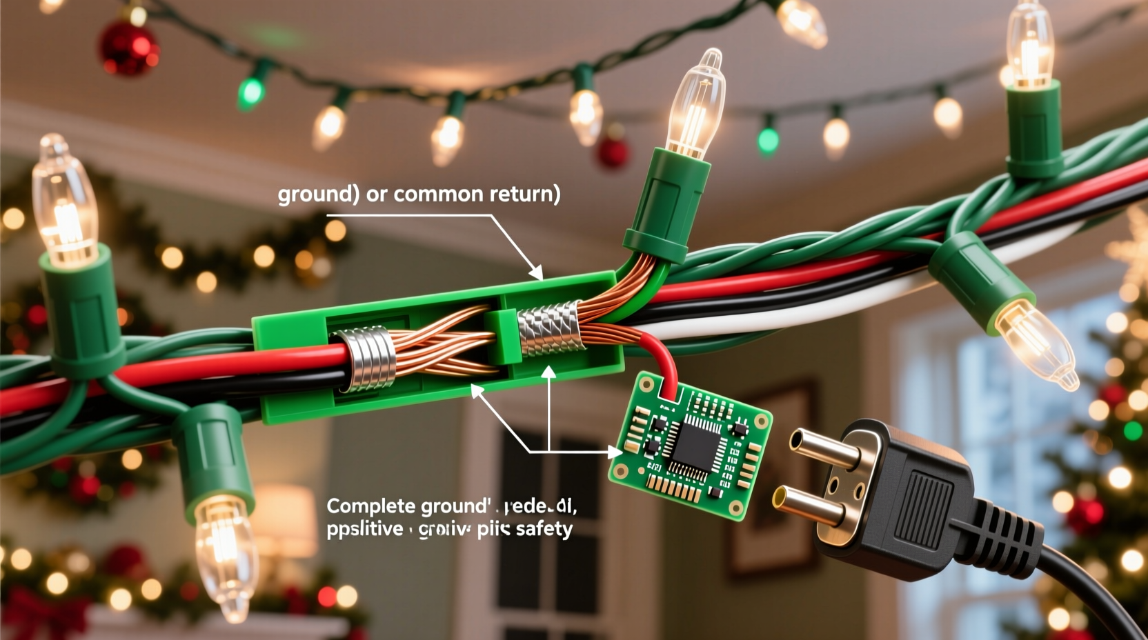 why does my led christmas light string have a green wire and what does it mean