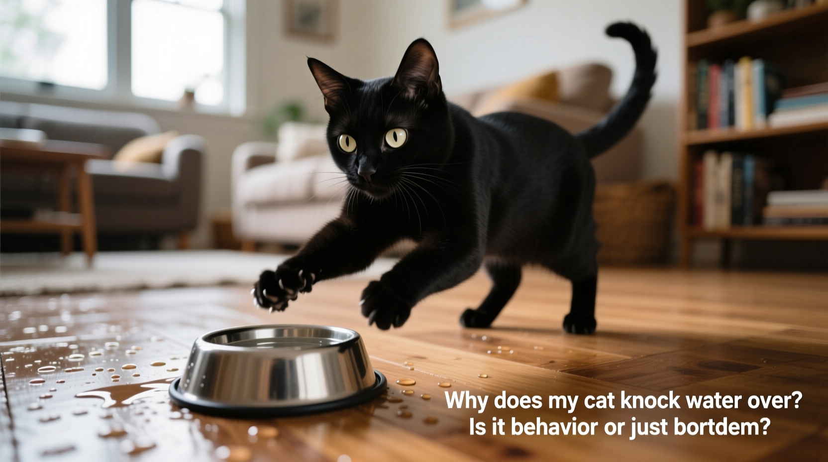 why does my cat knock water over is it behavior or just boredom
