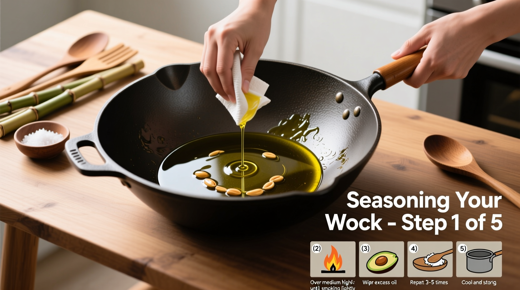 how to properly season a wok for the first time step by step guide