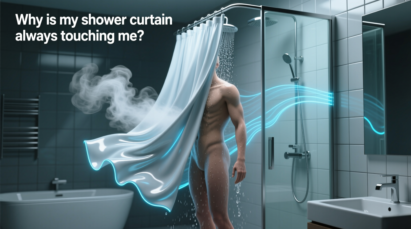 why is my shower curtain always touching me physics and fixes