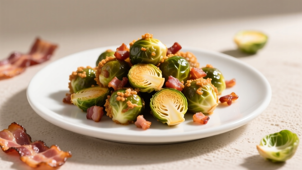 Crispy Air Fryer Brussels Sprouts with Bacon