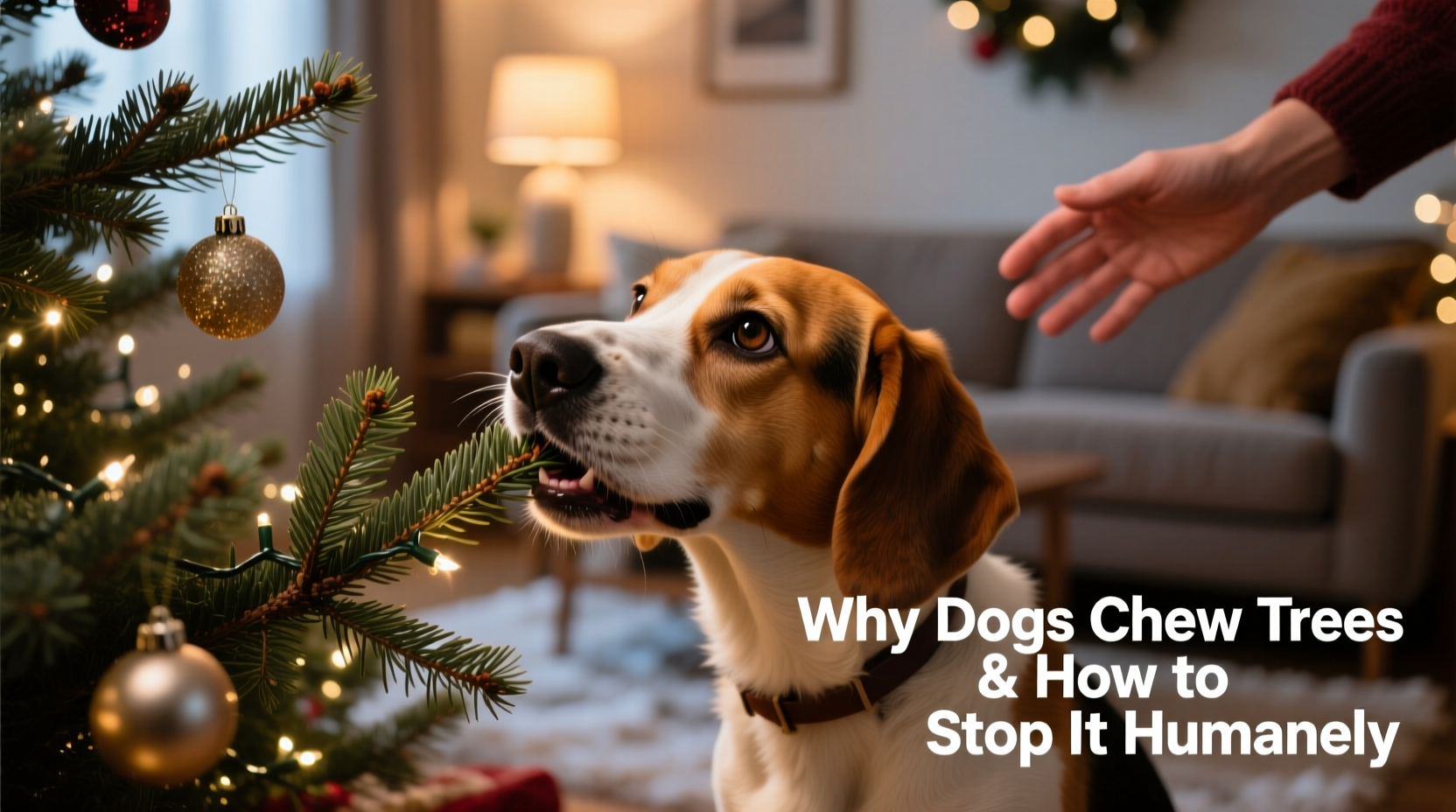 why does my dog chew christmas tree branches and how to stop it humanely