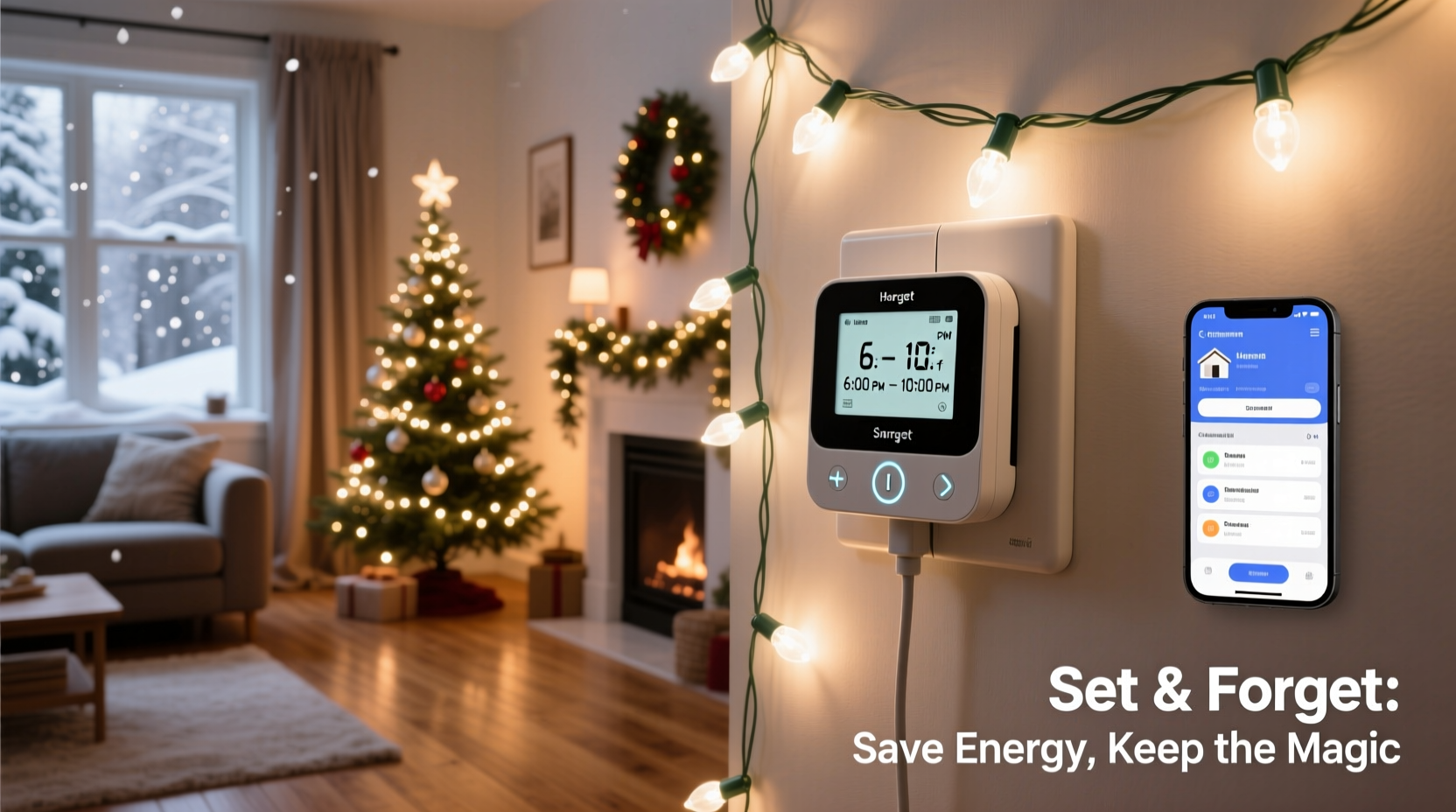 how to set timers for christmas lights to conserve energy automatically