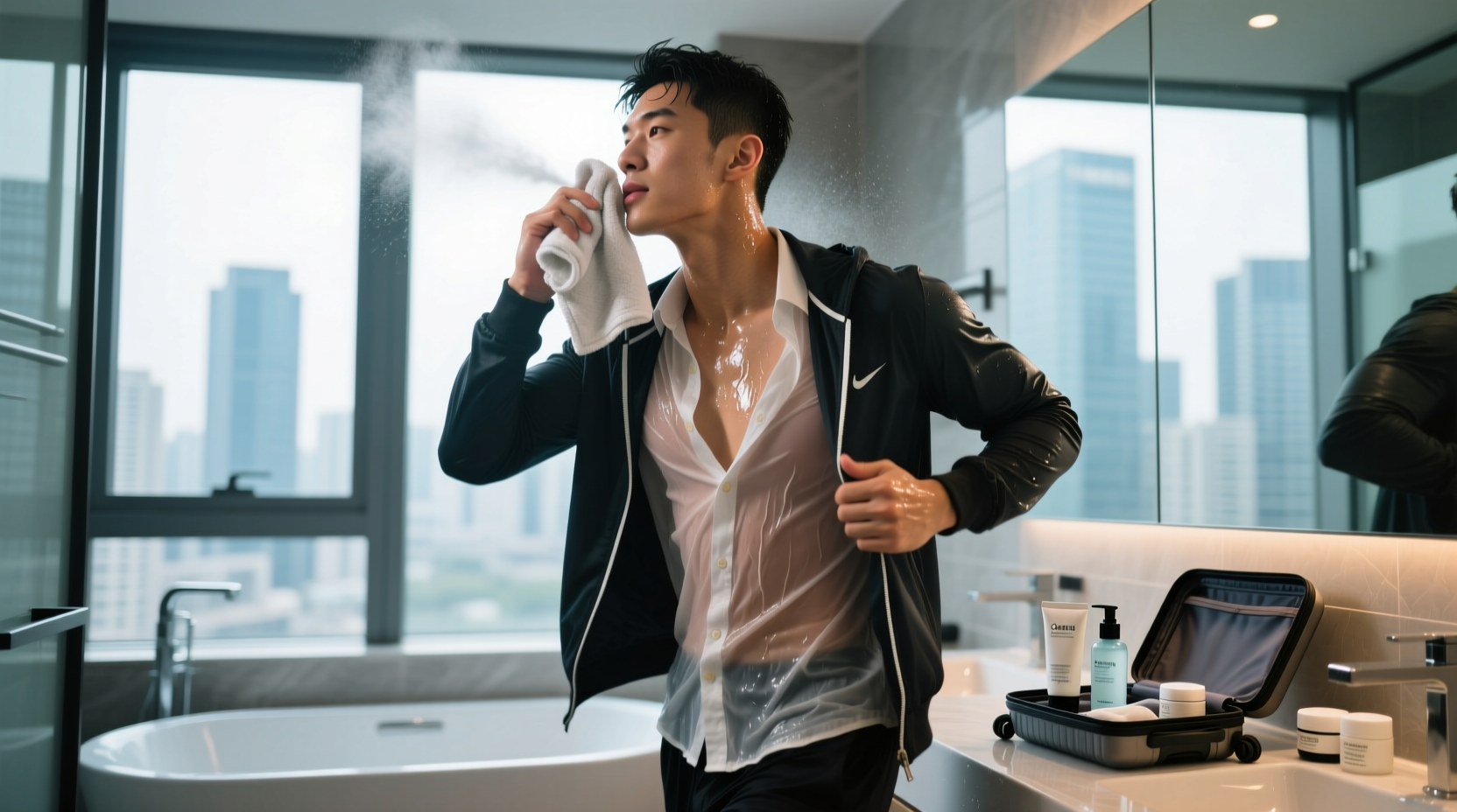 how to clean yourself up super fast after a sweaty work