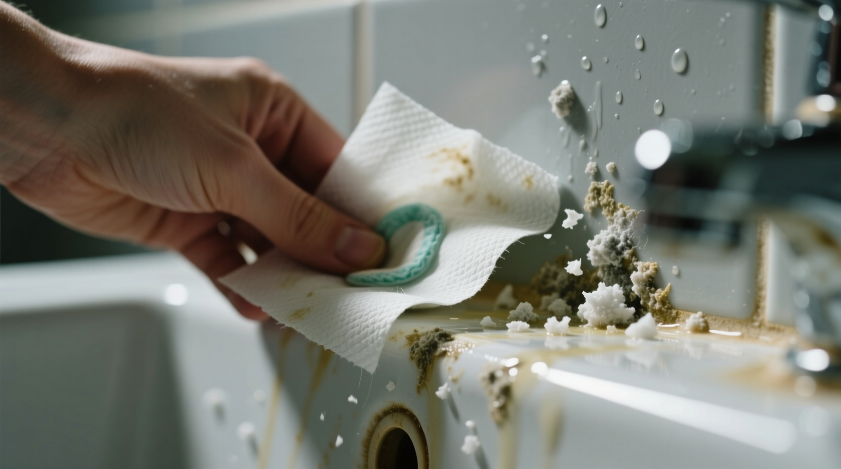 use a dryer sheet to polish mineral stains and deposits