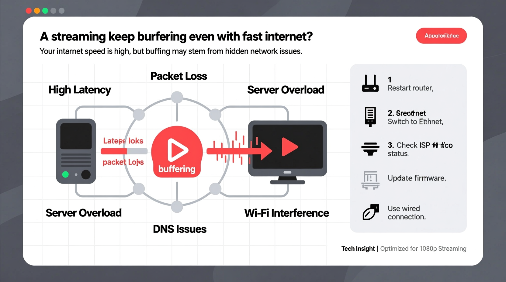 why does my streaming keep buffering even with fast internet