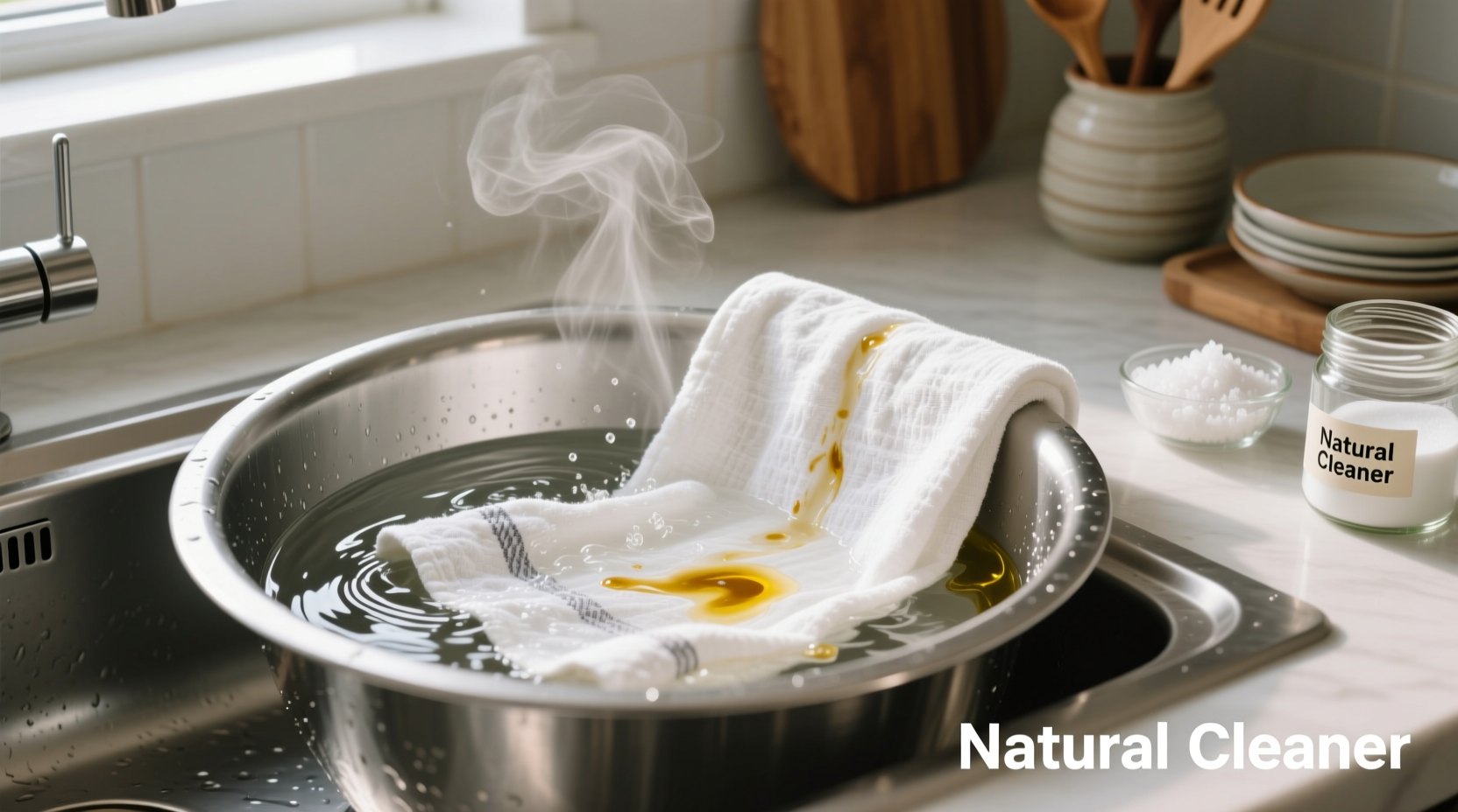how to remove essential oil residue from linen tea towels