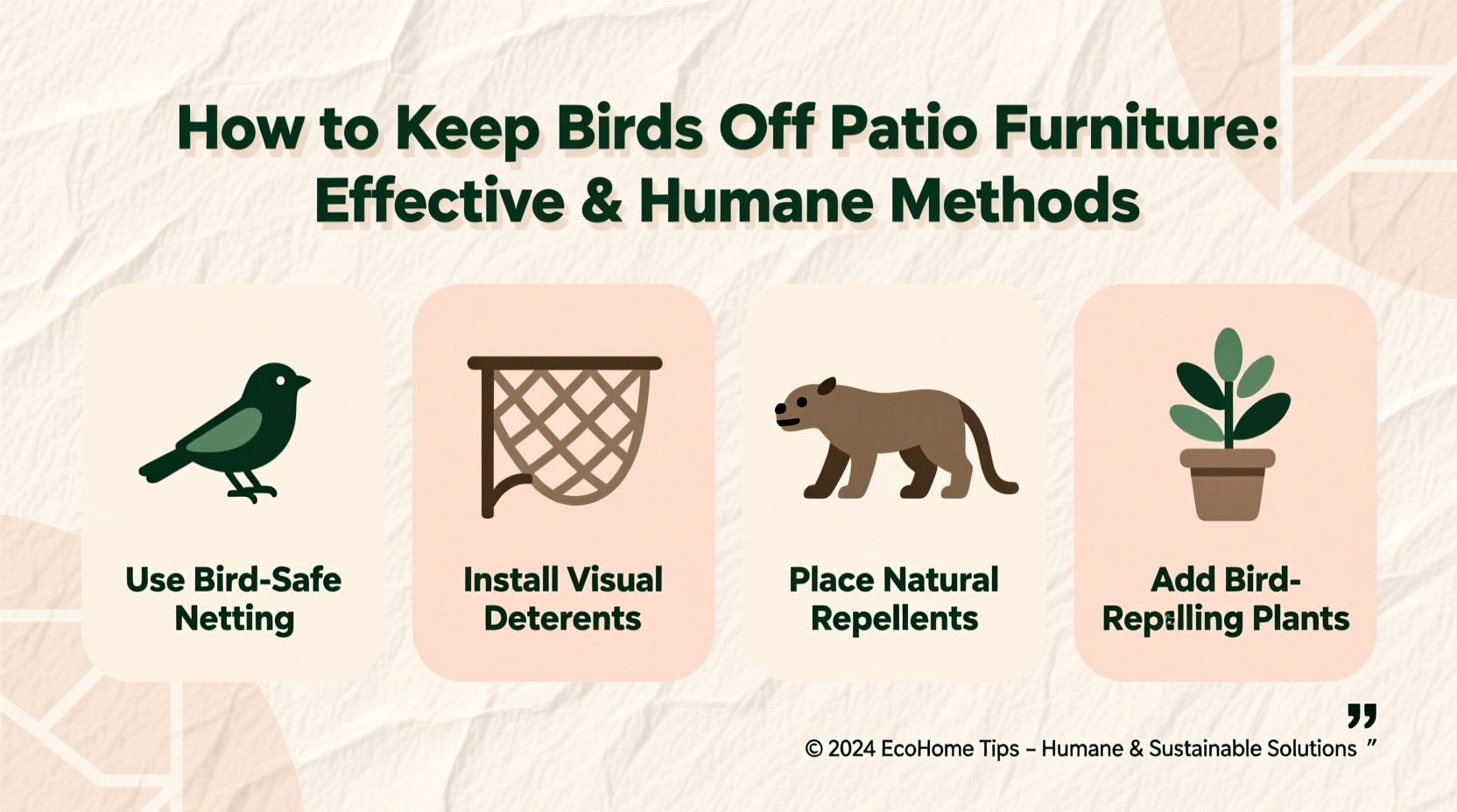 How to Keep Birds Off Patio Furniture: Effective & Humane Methods