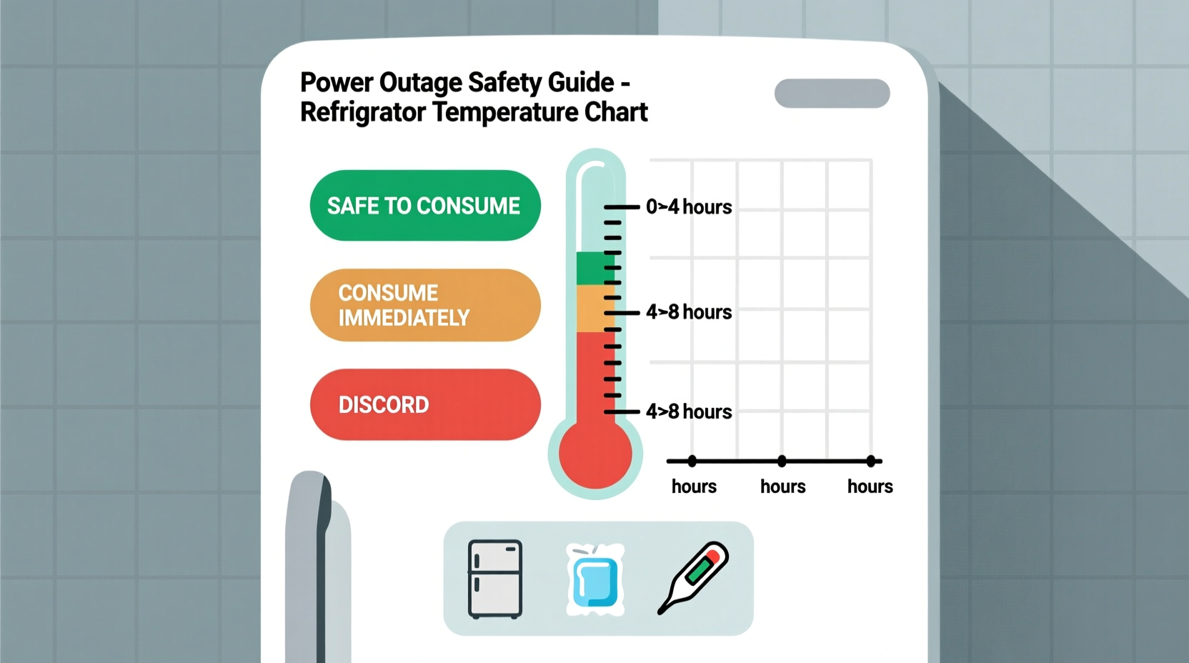 Refrigerator temperature safety chart during power outage