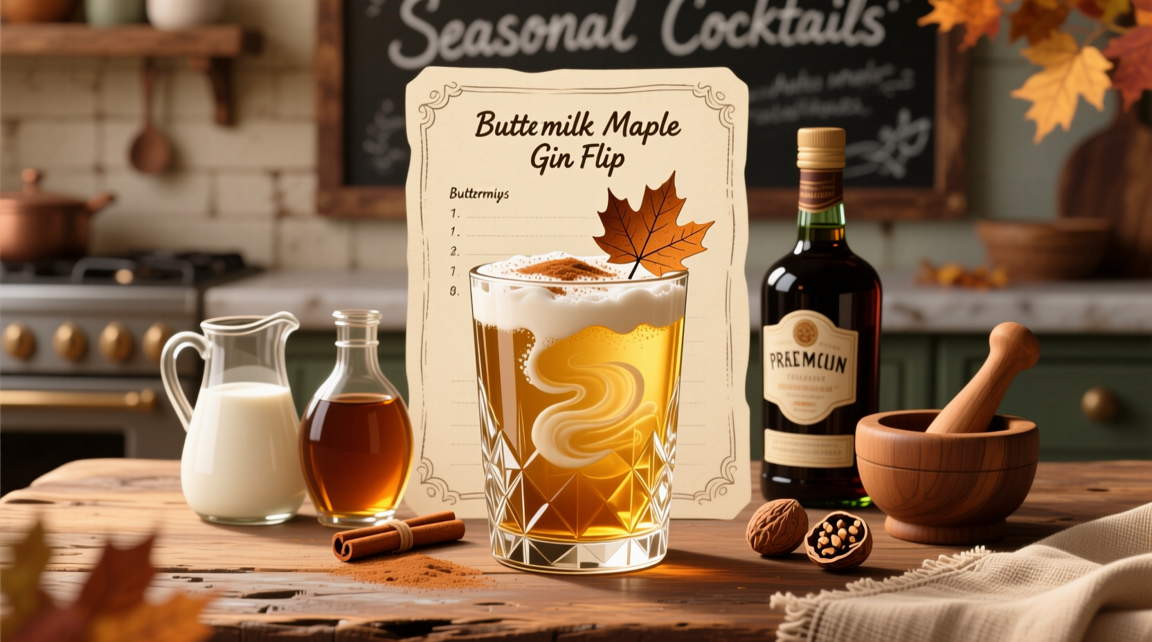 buttermilk maple gin flip recipe