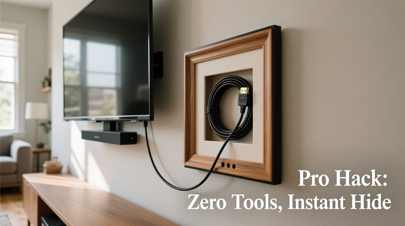 how to hide cords behind your tv like a pro with zero tools needed