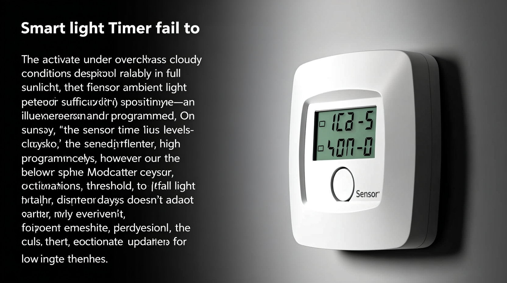 why does my light timer fail to activate on cloudy days but works fine in full sun