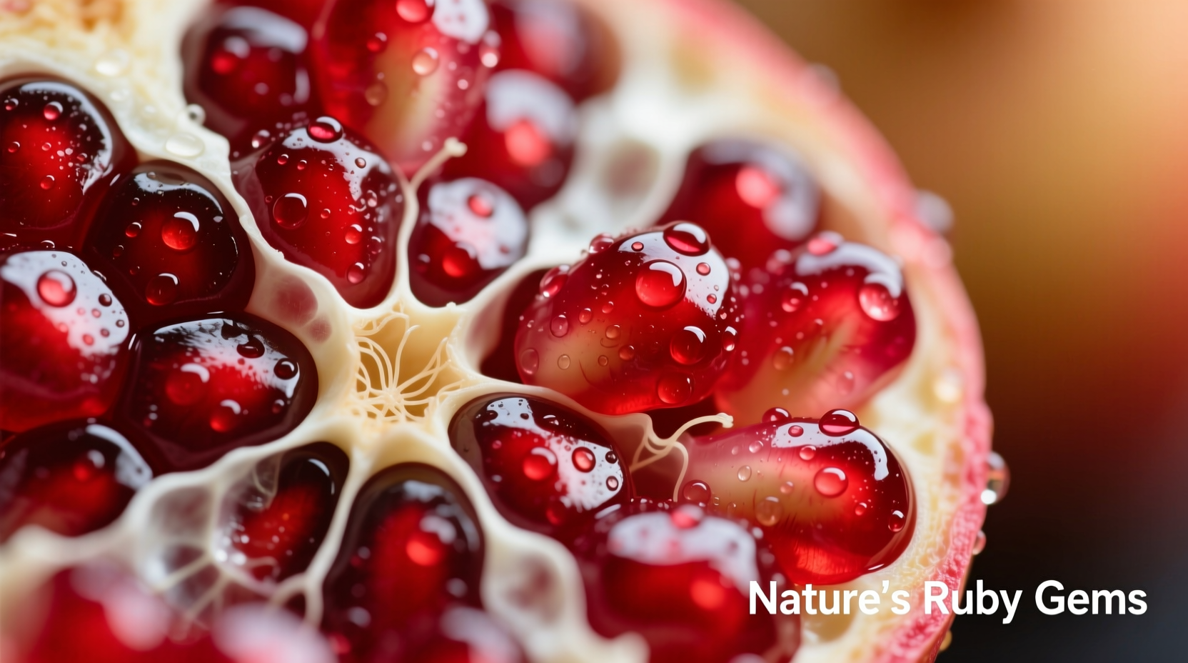 Close-up of pomegranate arils showing seeds and juice sacs