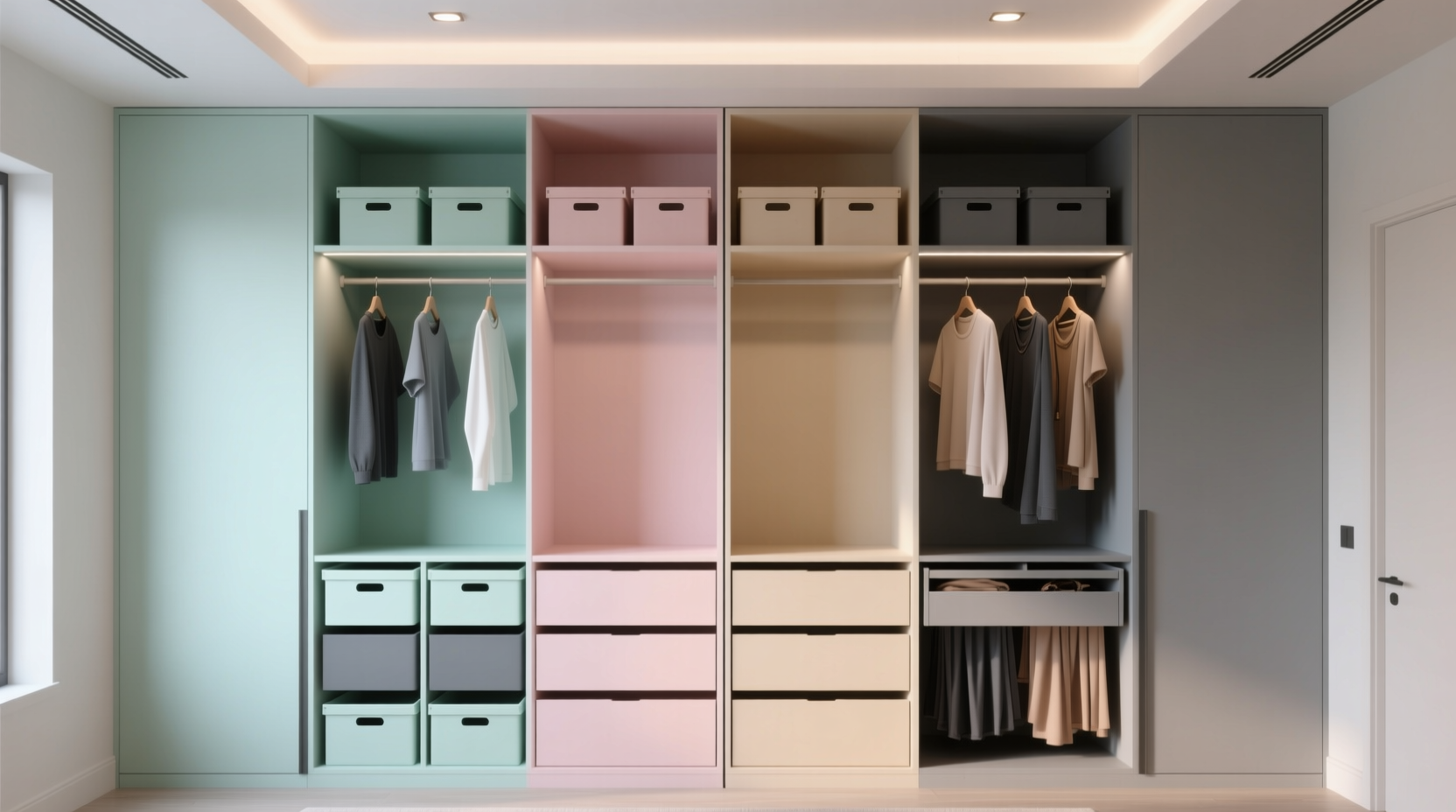 shared closet organization without labels