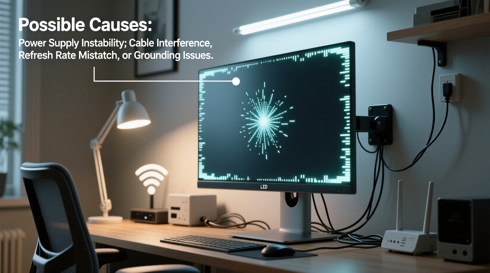 why does my monitor screen flicker when i stand up