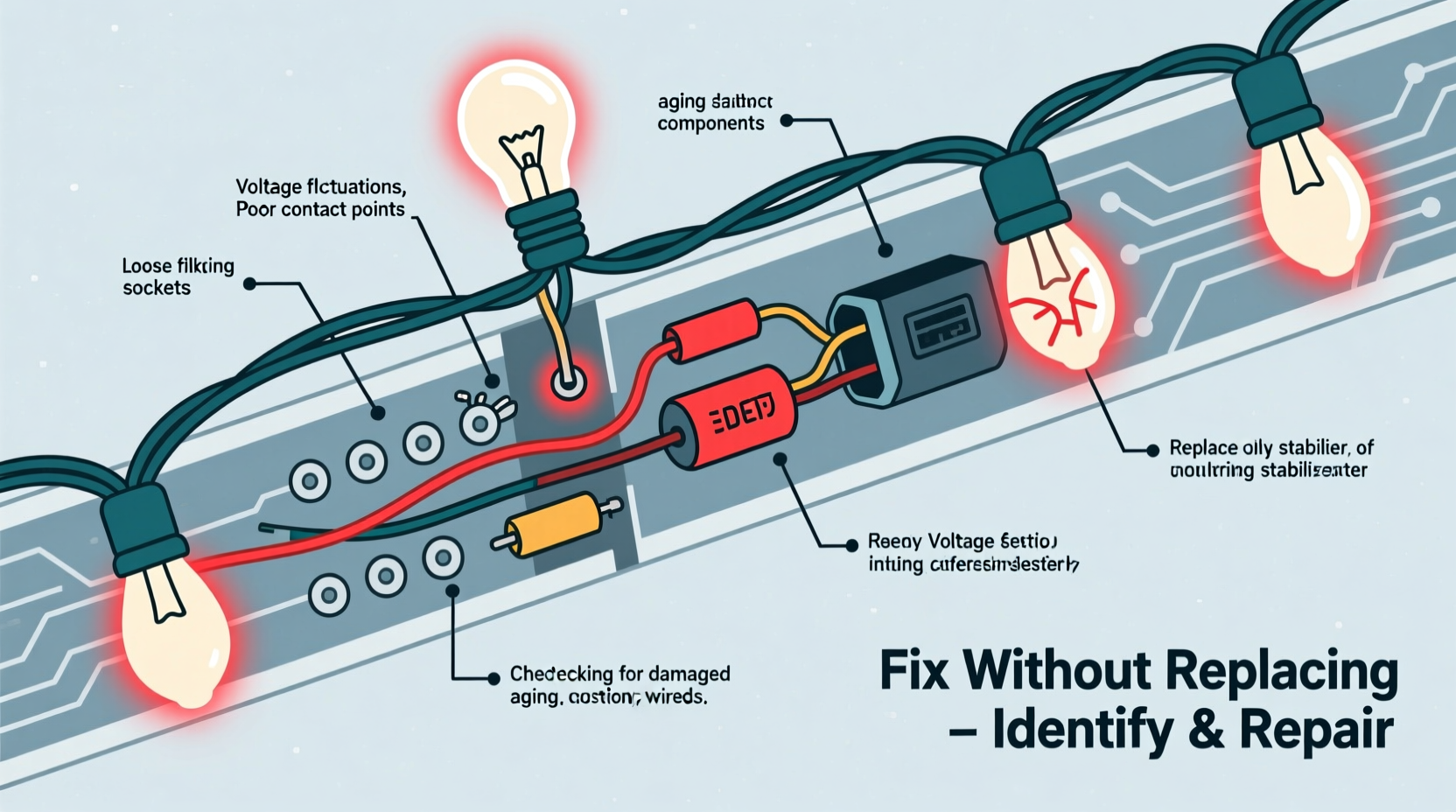 why do some christmas lights flicker and how to fix it without replacing strings