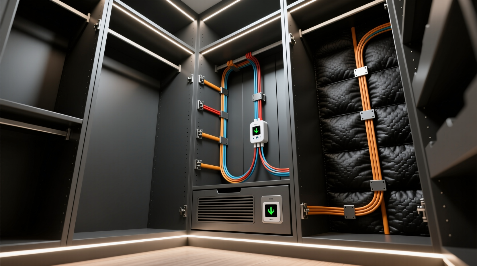 closet cord organization safe hidden charging