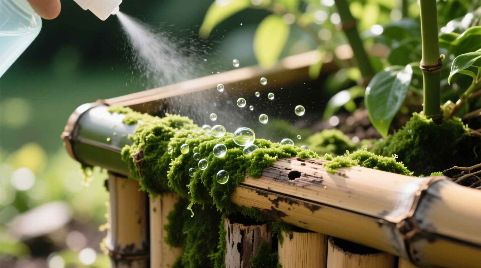 eco friendly algae removal for bamboo planters