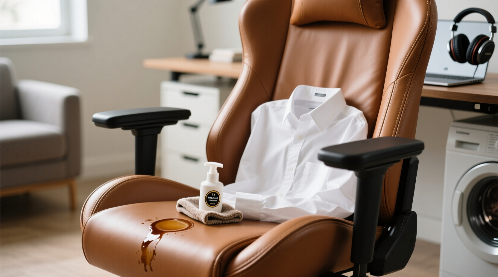 how to clean a leather gaming chair seat safely