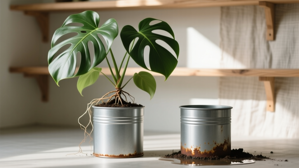 Indoor Plants in Painted Metal Pots: Why They Fail