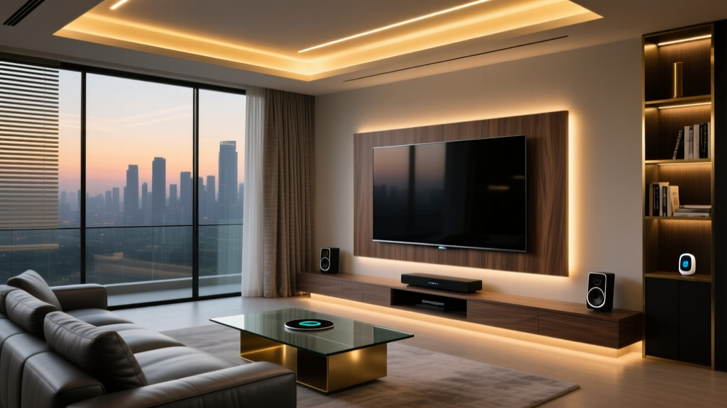 Premium Smart Living Room: High-End Home Theater Setup