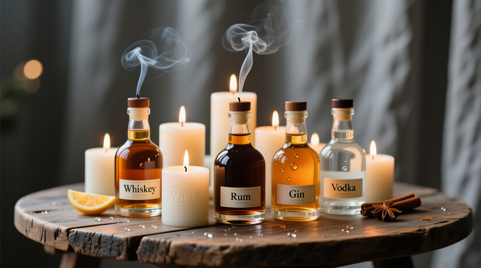 spirit-infused candles do they smell like the real drink or just wax