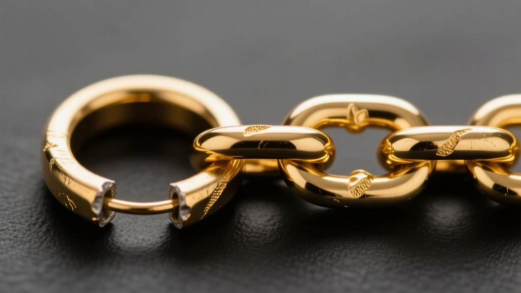Macro view comparing an open unsoldered jump ring and a perfectly fused 18-gauge gold chain link under a bright jeweler's loupe.