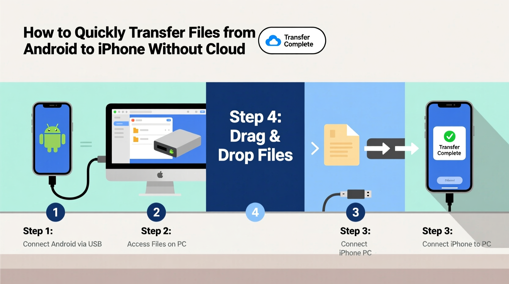 how to quickly transfer files from android to iphone without cloud