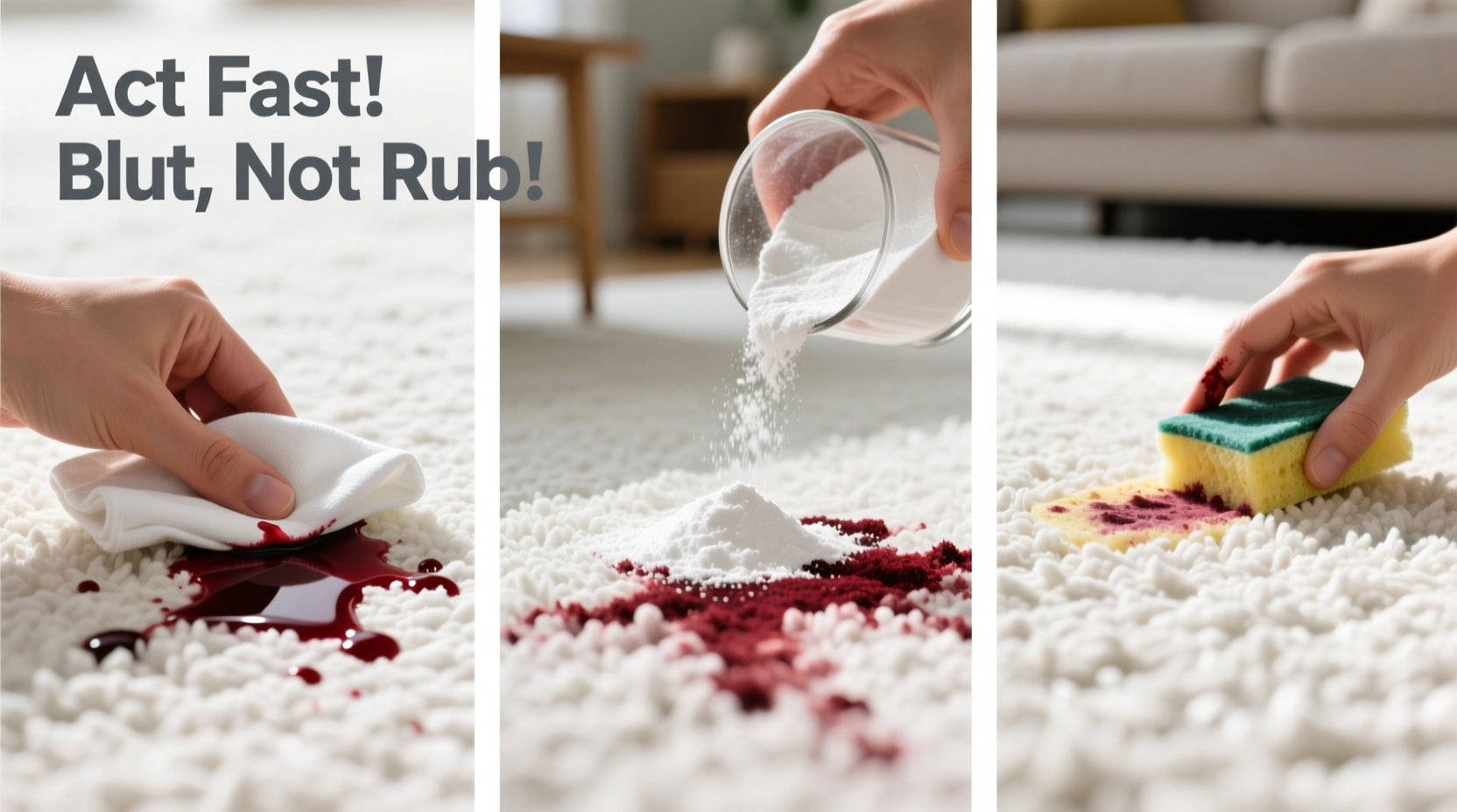how to remove red wine stains from white carpet before they set