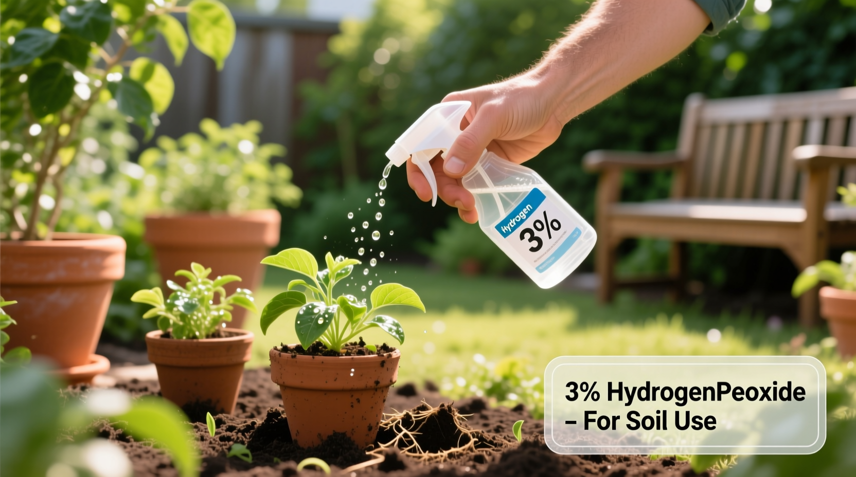 how to use hydrogen peroxide around garden
