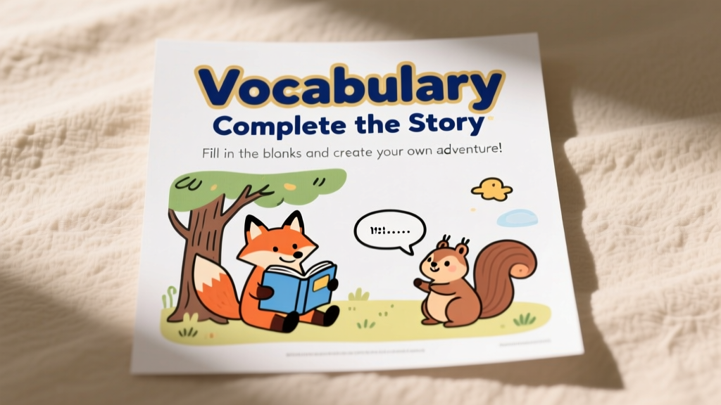 Vocabulary Complete-The-Story Printable for Kids: A Research-Backed Tool for Language Development and Early Literacy
