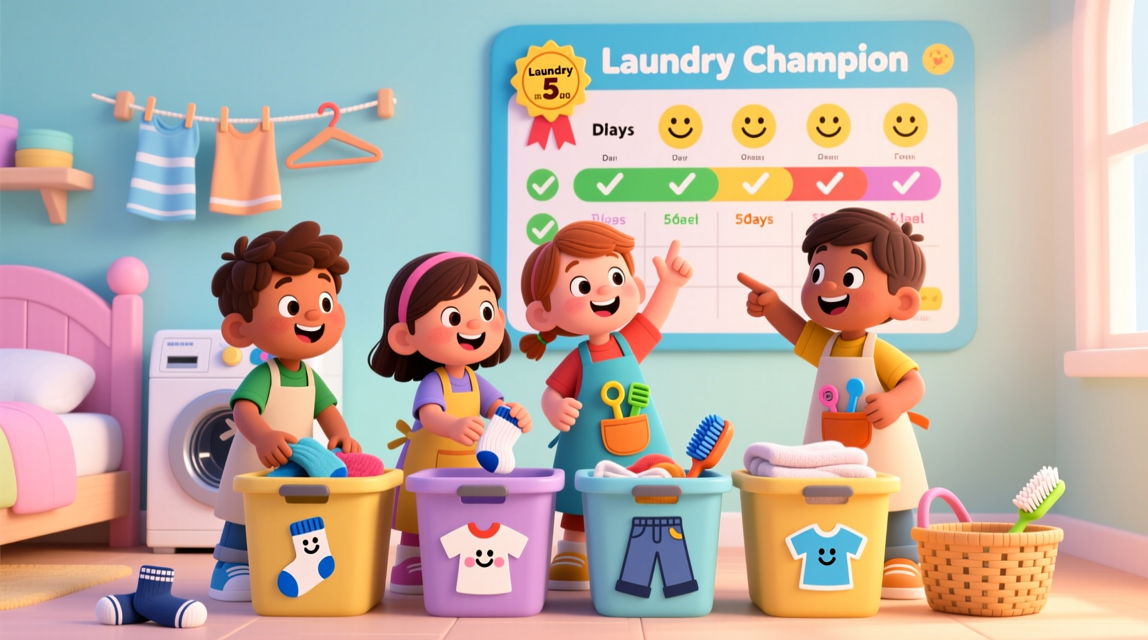 laundry tips teach kids with gamified sorting
