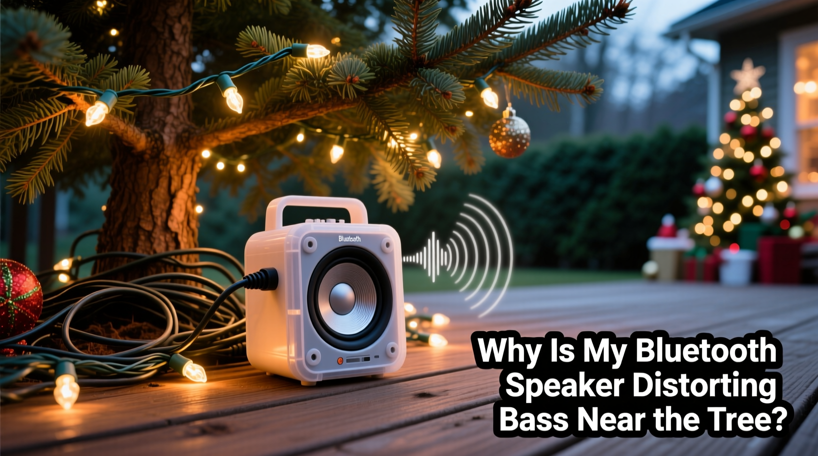 why is my bluetooth christmas light speaker producing distorted bass near the tree troubleshooting placement tips