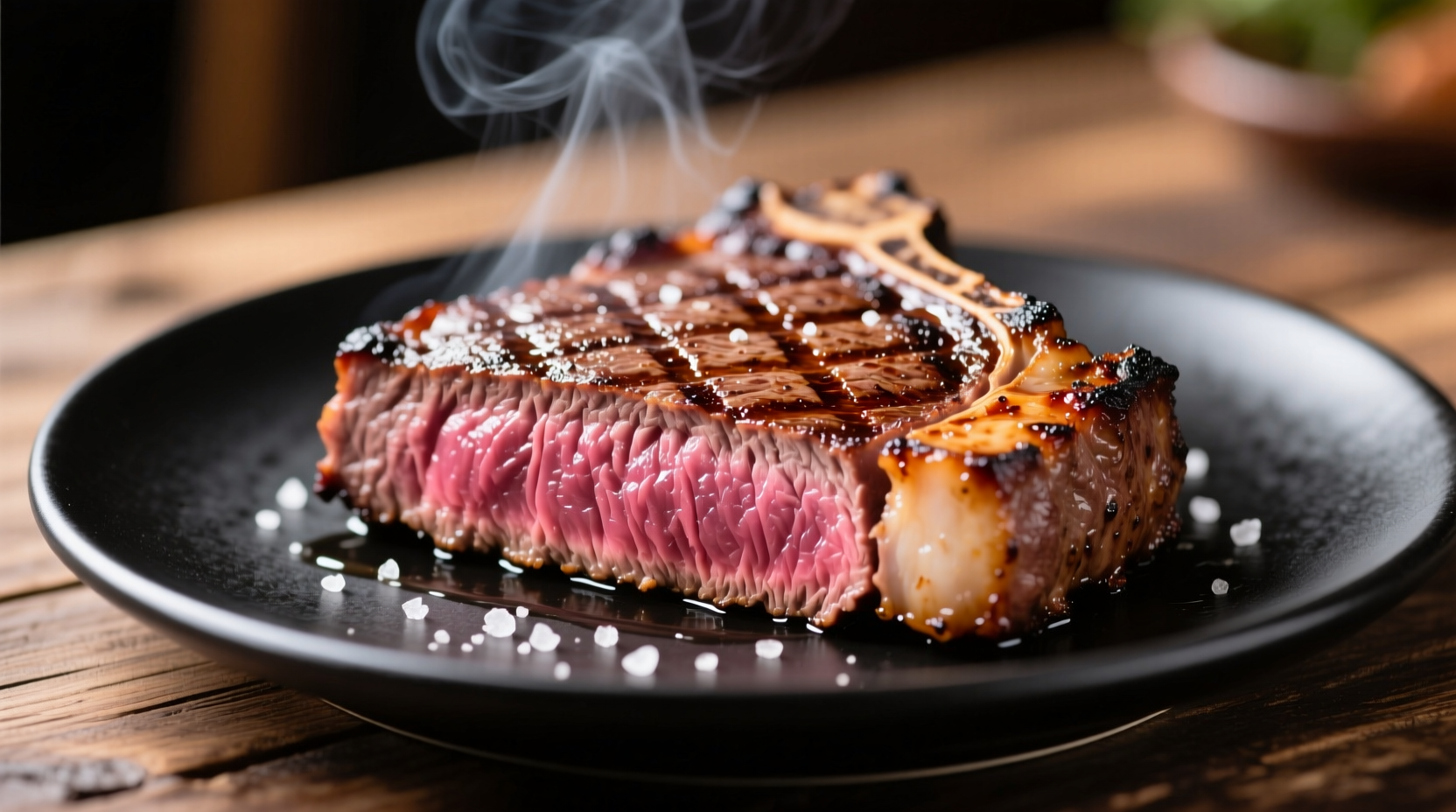 Perfect medium steak with pink center and seared crust