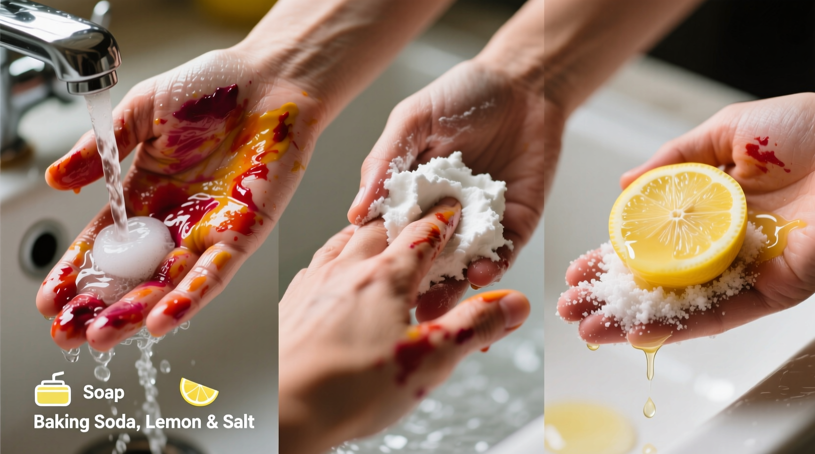 how to get food colouring off your hands