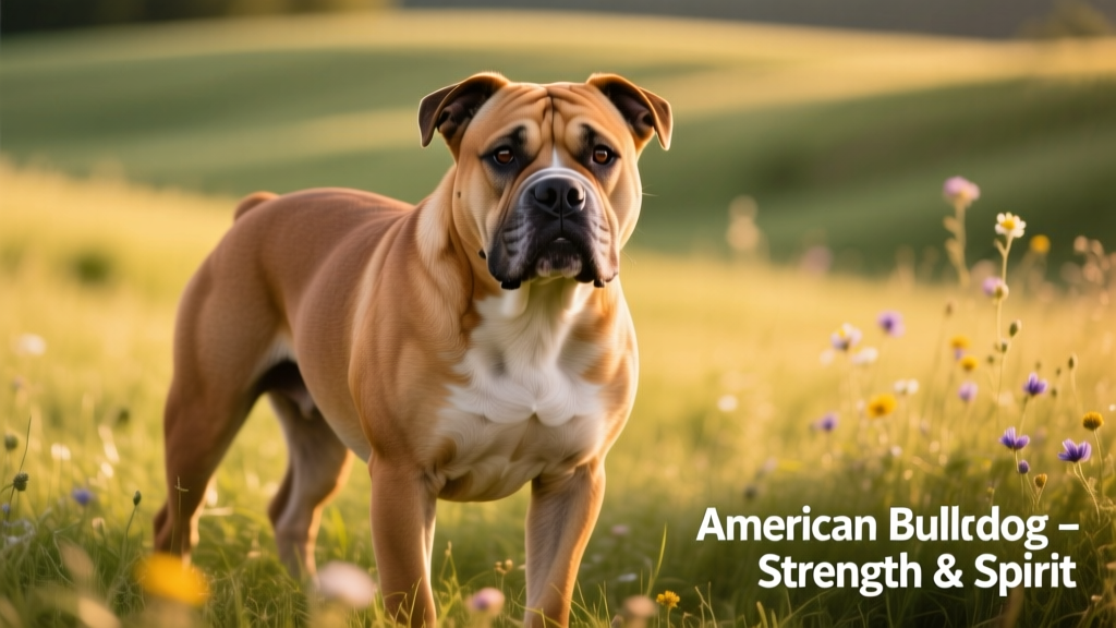 american bulldog closeup grass
